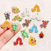 Venta al por mayor transfronteriza de accesorios para joyería DIY: colgantes de esmalte con forma de insecto de dibujos animados, collares hechos a mano, llaveros y dijes pequeños de aleación