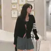 Suéter de punto fino para mujer abrigo corto fino blanco primavera y otoño gris el mismo suéter de Wang Xinling 2023 top