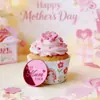Decoración de Pastel Día de la Madre Feliz Estilo Ins Transfronterizo Mamá Súper Espejo Acrílico Grabado Láser Pieza Redonda