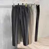 Pantalones de Lana para Hombre de Talla Grande para Otoño e Invierno, Engrosados, Rectos, Cintura Elástica, Tobillo Estrecho, Corte Ajustado, Pantalones Casuales