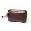 Bolsa de mão com zíper de couro curtido vegetal novo do AliExpress, porta-moedas de couro de vaca, grande capacidade, porta-cartões, bolsa de armazenamento de couro, porta-chaves
