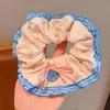 Anillo para el cabello con cola de caballo de verano, estilo japonés y coreano, con encaje a cuadros, para niña dulce, accesorios para el cabello