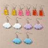 EZ3237 joyería de moda transfronteriza europea y americana Harajuku linda dulce resina color oso nube aretes traje