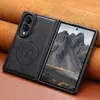 Adequado para capa de celular Samsung Z Fold 8, suporte magnético de couro protetor para carro com carregamento sem fio Galaxy Fold 7/6
