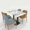Conjunto de Mesa e Cadeiras para Restaurante de Corrente de Luxo Leve Estilo Italiano para Lojas de Chá com Leite, Hotéis, Cafés e Salas de Jantar Comerciais