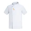 Ropa de Trabajo de Chef de Seda de Hielo Verano Manga Corta para Mujer Catering Hotel Restaurante Panadería Cocina Ropa de Trabajo Bordado