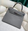 Piel de Vaca de Togo Hilo de Cera Cosido a Mano Costura Interior Bolso Clásico Kelly Platino Bolso de Hombro Cruzado para Mujer 28cm