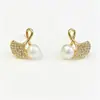 Pendientes con un Toque de Lujo Ligero y de Gama Alta, Pendientes de Perla Natural con Cierre de Plata 925, Diseño de Hoja de Ginkgo, Elegantes y Gráciles