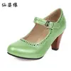 40/48 Comercio Exterior Aliexpress Zapatos de Mujer Talla Extra Grande, Punta Redonda Tacones Gruesos Altos, Zapatos Mary Jane, Dropshipping