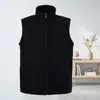 Chalecos de forro polar al por mayor para otoño e invierno para hombre, adecuados para mediana edad y personas mayores, se pueden usar en capas, color liso, forrados de forro polar, engrosados y se pueden usar como prenda exterior