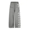 Pantalones Unisex Estilo Americano C1057 High Street con Estampado de Bandera y Diseño Irregular, Pantalones Deportivos Casuales Anchos Sueltos para Hombre
