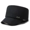 Nueva Gorra Plana de Invierno para Hombre con Felpa Gruesa, Gorra de Algodón Cálida Casual para Exteriores, Gorra de Béisbol a Prueba de Viento con Protección para los Oídos
