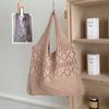 Bolsa de Ombro de Lã Tricotada com Design Vazado Estilo Retrô Preguiçoso Transfronteiriça Simples Artística Combina com Tudo Bolsa Tecida