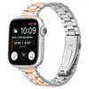Adecuado para Apple Watch Ultra Correa de Acero Inoxidable de Tres Eslabones Apple 9/10/11 Correa de Reloj de Tres Eslabones