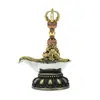 Vajra de Cinco Puntas de Xizang con Incrustaciones de Piedras Preciosas, Hacha Vajra Doméstica de Interior, Espada Manjushri Tallada, Adorno de Cobre