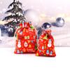 Suministro Directo Transfronterizo Bolsas de Dulces Navideños Lona Impresión Digital Bolsas con Cordón Bolsas de Almacenamiento para Regalos Pequeños Navideños