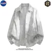 Camisa de manga larga con cuello de la marca NASA de alta calidad, diseño moderno para hombre, chaqueta casual de moda para otoño, talla grande