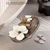 Alfombrilla de baño transfronteriza temu, alfombrilla de suelo de barro de diatomeas absorbente, secado rápido, antideslizante, felpudo, felpudo de flor americana