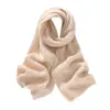 Cachecol tricotado em ponto trançado liso, versátil e quente, novo estilo outono/inverno, aquecedor de pescoço 100% caxemira pura em ponto trançado