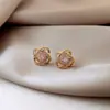 Pendientes de Plata S925 con Aguja Irregular Geométricos de Circonita Diseño de Nicho Estilo Versátil Elegante para el Día a Día Joyería para Orejas Venta al por Mayor