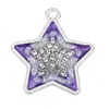 Accesorios para collar con colgante de estrella única tachonado de diamantes de goteo de aceite DIY transfronterizos, venta directa del fabricante, se puede mezclar en lotes