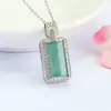 Pingente Natural de Jadeíta Grau A Colar de Jade Água Azul Atacado Dropshipping S5100904