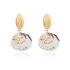 2019 Nuevos aretes celebridad en línea color caramelo aretes de concha femenino europeo y americano exagerado bohemio playa pequeña joyería