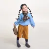 Roupa infantil Nuomi Wanzi para meninas, suéter de tricô com mangas raglan vazadas, estilo outono, blusa de tricô infantil solta e versátil