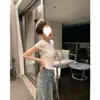 ¡En Stock / Actualización para Niños Traviesos! Camiseta Plisada Cómoda y Elegante de Doble Capa con Mangas Cortas para Mujer, Diseño de Primavera, Top de Nicho.