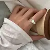 Anillo Abierto Ajustable Versátil de Plata de Ley S925 Mate Cepillado para Mujer, Lujo de Gama Alta de Nicho, Nuevo Artículo