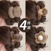 Pinza de pelo de felpa para otoño e invierno para mujer, modelo nuevo de alta gama 2026, pinza de pelo de tamaño mediano para cabello fino, pinza de tiburón para la parte trasera de la cabeza, accesorio para el cabello