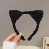 Faixa de Cabelo de Pelúcia Fofa Estilo Coreano com Orelhas de Gato 2024 Novo Outono e Inverno Para Lavar o Rosto Não Despenteia Pressão no Cabelo Faixa de Cabelo Grampo Doce
