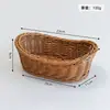 Cesta de Armazenamento Oval de Rattan Sintético para Organização de Utensílios Domésticos Cesta de Armazenamento para Sala de Estar Mesa de Frutas Lanches Frutas Secas Cesta de Armazenamento