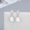 Brincos de pérolas de água doce de prata esterlina S925 estilo coreano transfronteiriço Moda simples Micro-incrustada Zircon Brincos em forma de V Jóias DIY