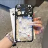Funda Rígida Apple 17Pro con Borde de Macarrón de Colores y Diseño Difuminado de Cabeza de Conejo y Pentagrama para iPhone 18