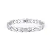 Pulseira Magnética Cravejada de Diamantes Ouro Rosa para Mulheres, Pulseira Ajustável, Pulseira de Bronze Ouro Rosa Temática de Amor para Casais Atacado