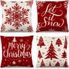 Capa de Almofada de Natal Amazon Transfronteiriça com Estampa do Papai Noel para Sofá de Sala, Capa de Almofada para Casa, Fronha de Travesseiro para Quarto Personalização