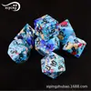 Lanzamiento de juegos directo de fábrica para niños mazmorras y mazmorras juegos de mesa dados multifacéticos DND RPG dados de piedra de rompecabezas azul claro
