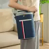 Saco de almoço redondo com zíper portátil, bolsa para lancheira com isolamento de papel alumínio Oxford, atacado, logotipo