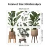 BR66608 Foto de Planta Tropical Autocolante Adesivos de Parede Planta Verde Planta em Vaso Tartaruga Bambu Folha de Bananeira Adesivos de Decoração para Casa