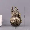 Cabaça Trepadeira Sino de Presente Latão Puro Cabaça Sino da Fortuna Prosperidade Carro Cobre Puro Feito à Mão Retro Oco Pequeno Ornamento