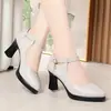 Zapatos de madre para bailar, cheongsam y desfiles, zapatos de tacón alto, zapatos de plataforma de cuero suave, zapatos de actuación para mujer que son cómodos