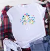 Verano 2023 nuevo top de manga corta camiseta con estampado de color serie Día de la Madre top de manga corta T
