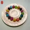 Pulsera Brazalete de Piedra Bruta Ágata Blanca Calcedonia Aguamarina Jade Cristal Amarillo Wenwan Regalo de Cumpleaños para Mamá Día de la Madre