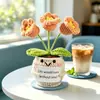 Muñecas de plantas tejidas a mano transfronterizas, decoraciones de plantas tejidas, flores artificiales de ganchillo para fiestas