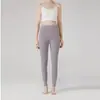 8832 Calça térmica sem costura de cintura alta para mulheres no outono e inverno, escovada dos dois lados, gera calor, alta elasticidade, protege a barriga, corte justo, calça de camada base respirável