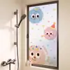 Pegatinas de Vidrio para Baño de Dibujos Animados, Película Translúcida Opaca Esmerilada para Ventana, Pegatinas Anti-Espionaje para Puerta de Baño