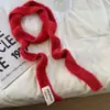 Cachecol Listrado Longo Estilo Coreano para Homens e Mulheres, Lenço Pequeno Versátil Japonês Dachshund, Cachecol Estreito de Tricô Color-Blocking Moda Tendência