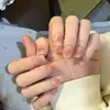 Cor de Blush Simples, Manicure de Menina Delicada e Suave, Unhas Postiças Claras Feitas à Mão Curtas, Unhas Prontas para Usar
