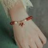 Pulsera de mariposa con diseño de nicho, pulsera de jade roto, mariposa súper hada, sencilla, combinable con todo, ideal para estudiantes y mejores amigas.